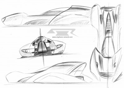 Bugatti Montmartre Sketch By Stef Romecki