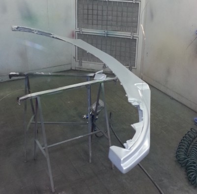 La peinture en cabine sa ma pris la journée Bravo la peinture à l'eau pffffff!!!