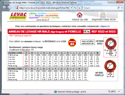 Vis à oeil de levage